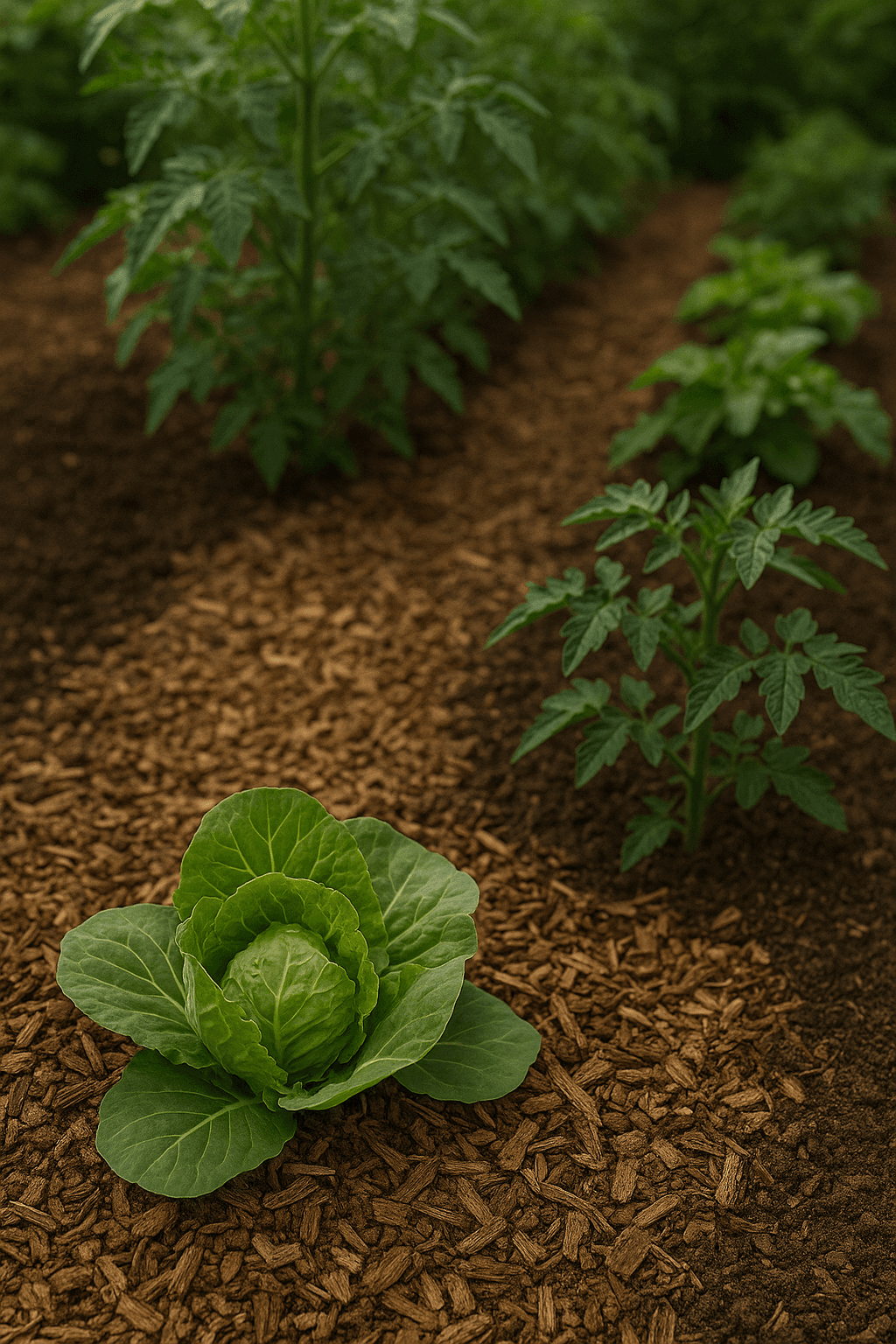 Mulch im Gartenbeet zur Wasserspeicherung