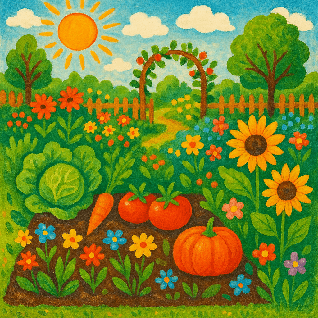 Gartenplaner Illustration - Digitaler Gemüsegarten Planer